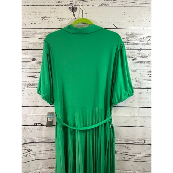 Women's Sharagano Green Pleated Midi Dress 20W - Picture 6 of 7